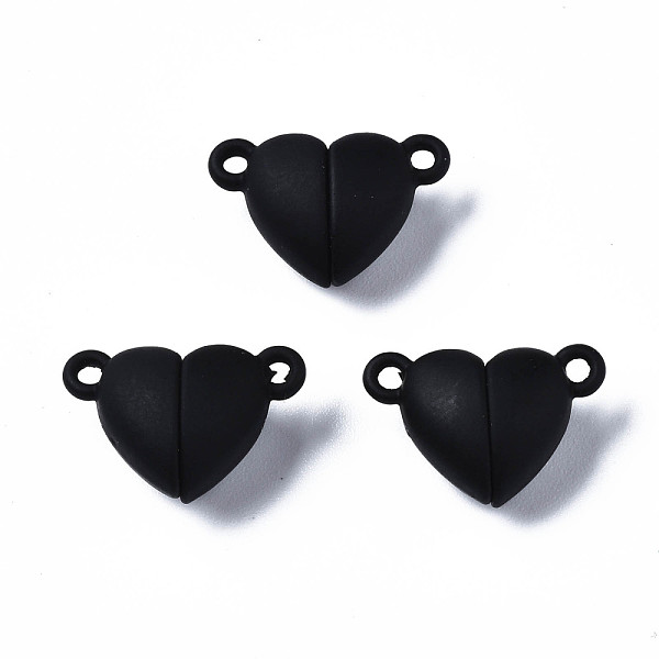 

PandaHall Spray Painted Alloy Magnetic Clasps with Loops, Cadmium Free & Nickel Free & Lead Free, Heart, Black, 10.5x16x7mm, Hole: 1.2mm...