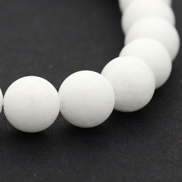 Natürliche Weiße Jade Runde Perle Stränge
