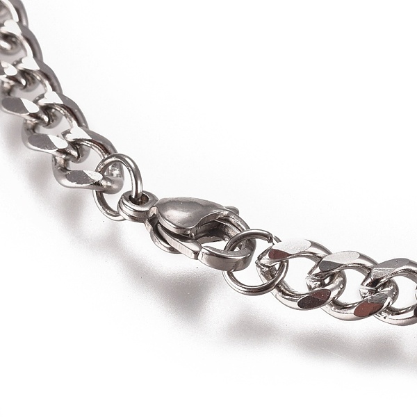 

PandaHall Men's Curb Chain, Twisted Chain Bracelets, Fashionable 304 Stainless Steel Bracelets, with Lobster Claw Clasps, Stainless Steel...