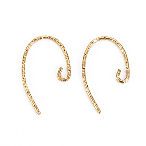 

PandaHall 304 Stainless Steel Earring Hooks, with Horizontal Loop, Real 14K Gold Plated, 22x13x1mm, Hole: 1.5mm, 18 Gauge, Pin: 1mm 304...