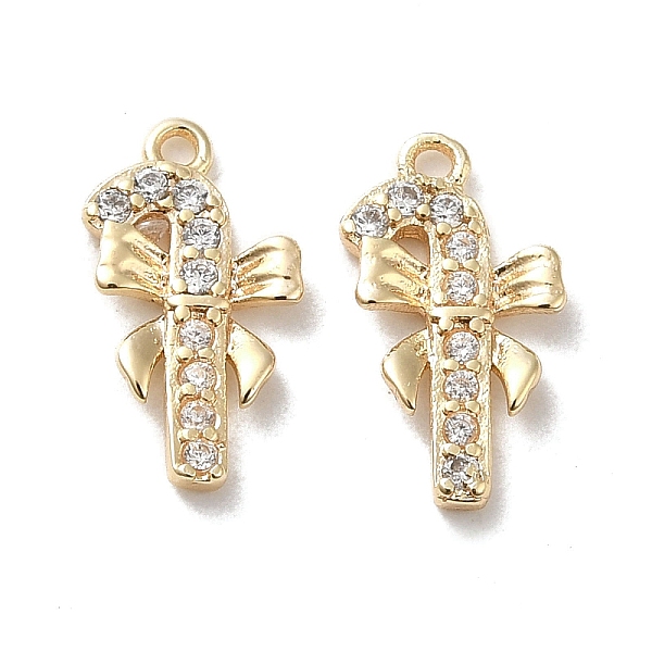 

PandaHall Brass Micro Pave Cubic Zirconia Pendants, Candy Cane, Real 18K Gold Plated, 13.5x7.5x1.5mm, Hole: 1mm Brass+Cubic Zirconia Candy..., Clear