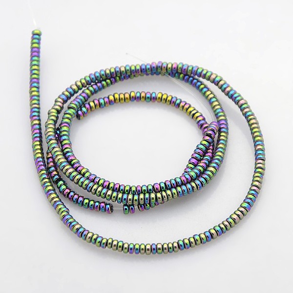 

PandaHall Electroplate Non-magnetic Synthetic Hematite Beads Strands, Heishi Beads, Flat Round/Disc, Mixed Color, 2x1mm, Hole: 1mm, about...
