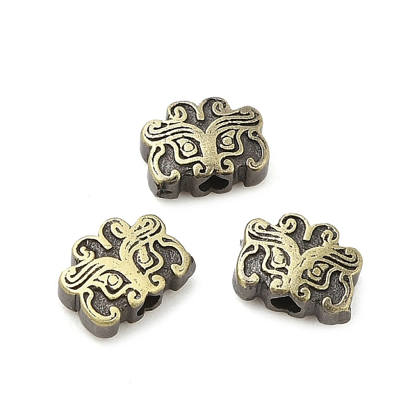 

PandaHall Tibetan Style Rack Plating Brass Bead, Long-Lasting Plated, Taotie, Brushed Antique Bronze, 4.5x6x2.5mm, Hole: 1.2mm Brass Others