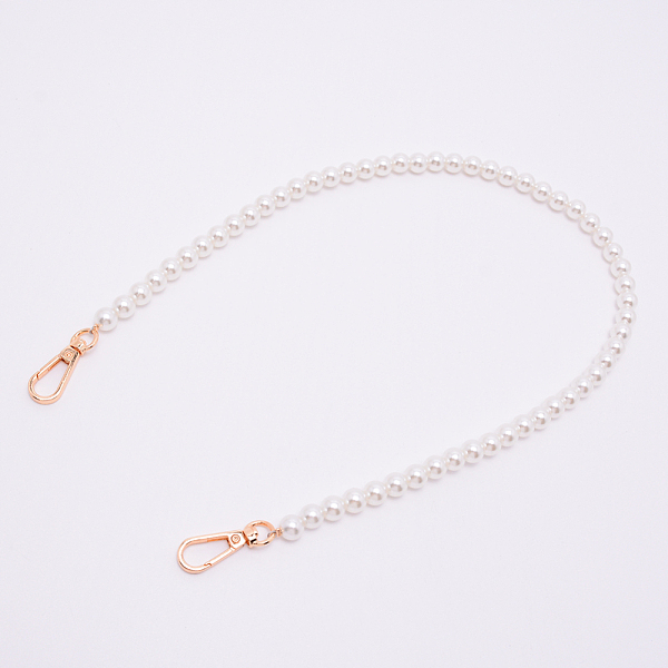 

PandaHall White Acrylic Round Beads Bag Handles, with Zinc Alloy Swivel Clasps and Steel Wire, for Bag Replacement Accessories, Light Gold...