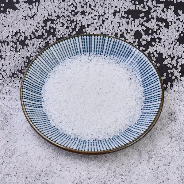 

PandaHall MIYUKI Delica Beads, Cylinder, Japanese Seed Beads, 11/0, (DB0741) Matte Crystal, 1.3x1.6mm, Hole: 0.8mm, about 20000pcs/bag..., Clear