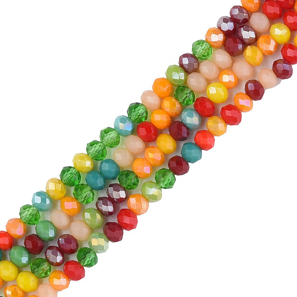 

PandaHall Glass Beads Strands, Faceted, Rondelle, Medium Sea Green, 3.5x3mm, Hole: 0.9mm, about 130Pcs/strand, 14.37 inch(36.5cm) Glass...