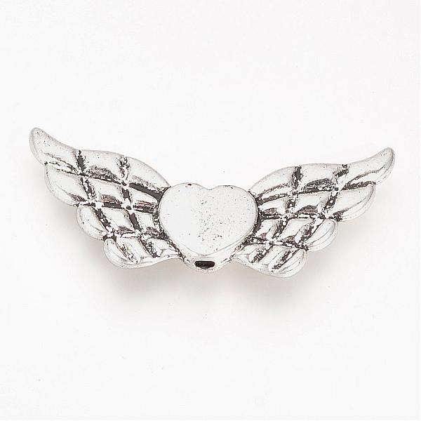 

PandaHall Tibetan Style Alloy Beads, Heart Wing, Cadmium Free & Lead Free, Antique Silver, 18x41.5x4mm, Hole: 2mm, about 170pcs/1000g Alloy...