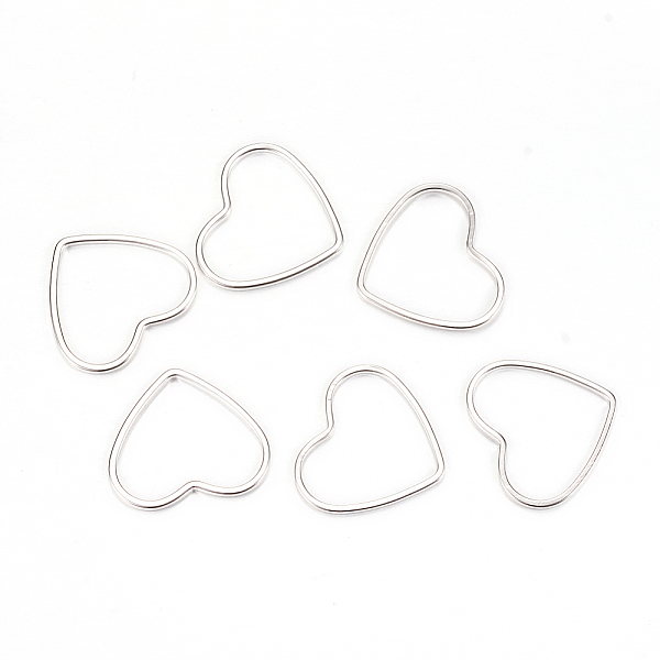 

PandaHall Brass Linking Rings, Heart, Platinum, 19x21x1mm Brass Heart