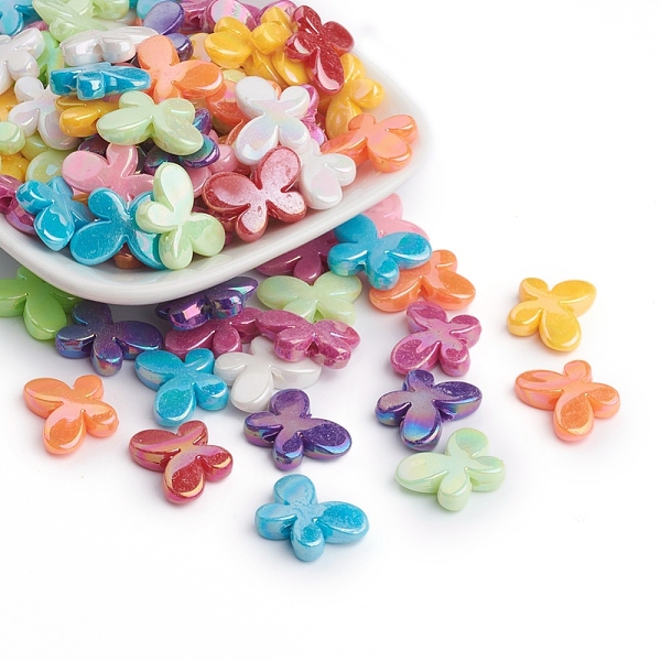 

PandaHall AB Color Plated Acrylic Beads, Butterfly, Mixed Color, 13x17.5x4.5mm, Hole: 1.5mm, about 820pcs/500g Acrylic Butterfly Multicolor