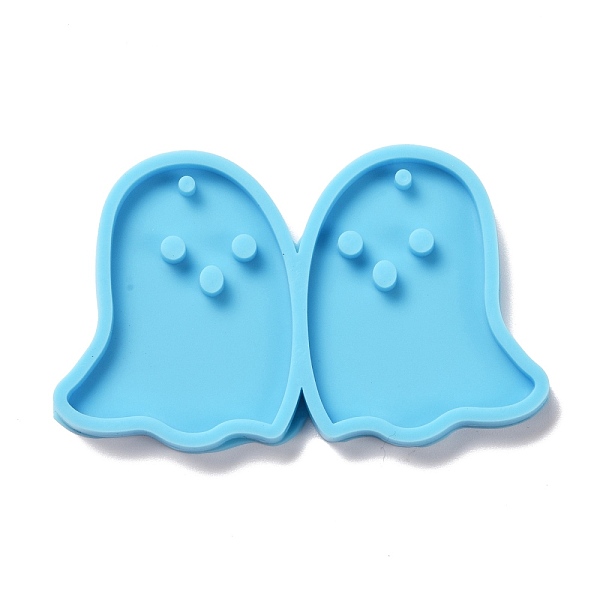 PandaHall DIY Ghost Pendants Silicone Molds, Resin Casting Molds, For UV Resin, Epoxy Resin Jewelry Making, Halloween Theme, Sky Blue...