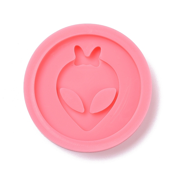 PandaHall Flat Round with Saucer Man Pattern Badge Silicone Molds, Resin Casting Molds, for UV Resin & Epoxy Resin Jewelry Making, Light...
