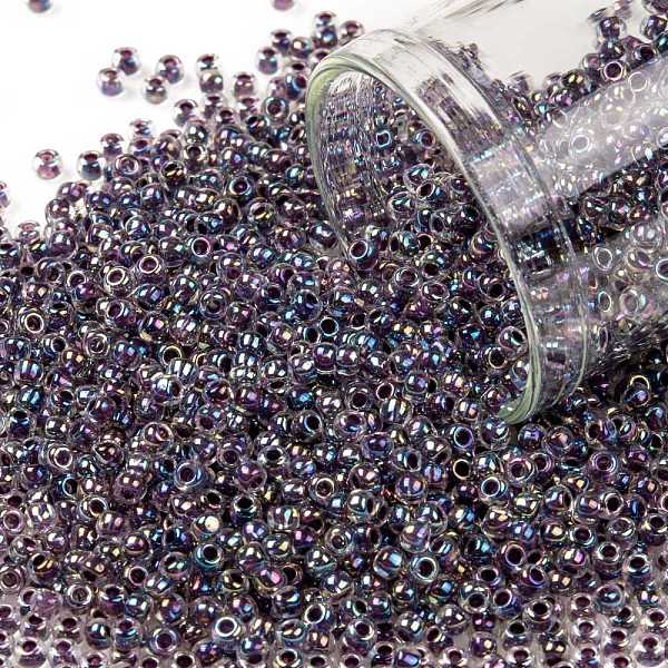 

PandaHall TOHO Round Seed Beads, Japanese Seed Beads, (788) Inside Color AB Crystal/Tanzanite Lined, 11/0, 2.2mm, Hole: 0.8mm, about..., Purple