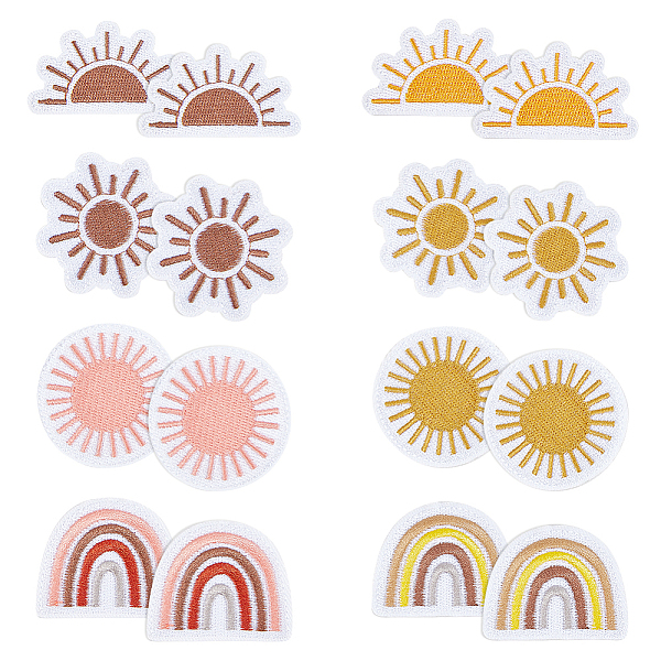 

PandaHall AHANDMAKER Sun Rainbow Iron on Patches Sew On/Iron On Patches Applique Sun Rainbow Applique Patch Christmas Patches for Hats Jeans..., Multicolor