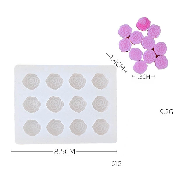

PandaHall Food Grade Silicone Molds, for Sealing Wax Particles, Flower, 85x65x14mm Silicone Flower White