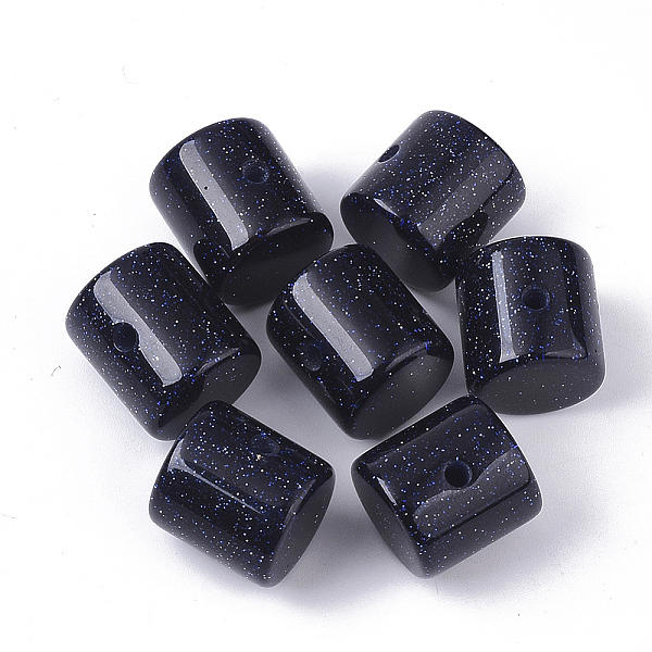 

PandaHall Resin Beads, with Glitter Powder, Column, Prussian Blue, 14x13.5mm, Hole: 2mm Resin Column