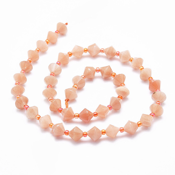 Natural Peach Moonstone Beads Strands