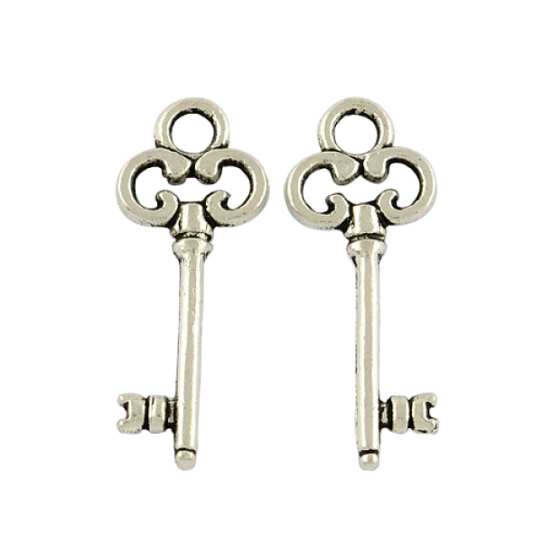 

PandaHall Tibetan Style Alloy Pendants, Skeleton Key, Lead Free & Cadmium Free, Antique Silver, 21x8x2mm, Hole: 2mm Alloy Key
