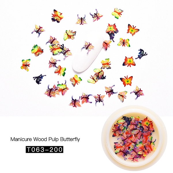 

PandaHall Laser Paper Cabochons, Nail Art Decorations, Butterfly, Mixed Color, 6~7.5x5.5~7.5x0.3mm, about 50pcs/box Paper Butterfly..., Multicolor