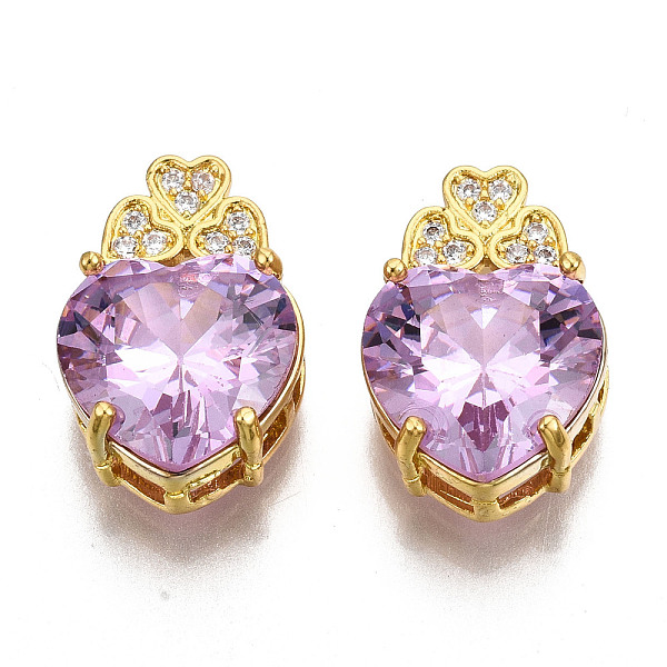 

PandaHall K9 Glass Pendants, with Brass Rhinestone Findings, Faceted, Heart, Matte Gold Color, Plum, 18.5x12.5x6.5mm, Hole: 2x2mm K9 Glass..., Purple