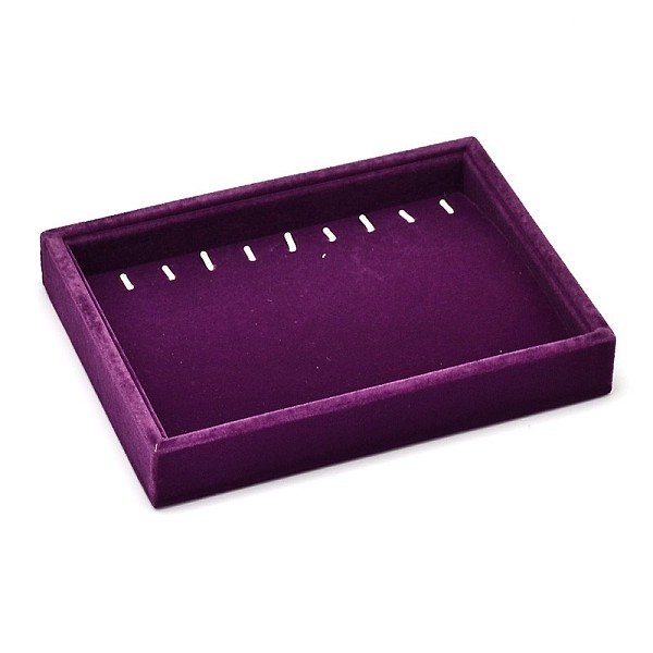 PandaHall Wooden Cuboid Jewelry Jewelry Bracelet Displays, Covered with Velvet, Purple, 20x15x3.1cm Velvet Purple