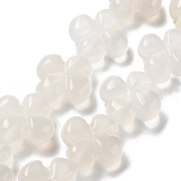 

PandaHall Natural White Agate Beads Strands, 4-Petal Flower, 14x14x5.5mm, Hole: 1.2mm, about 15pcs/strand, 7.87''(20cm) Natural Agate Flower