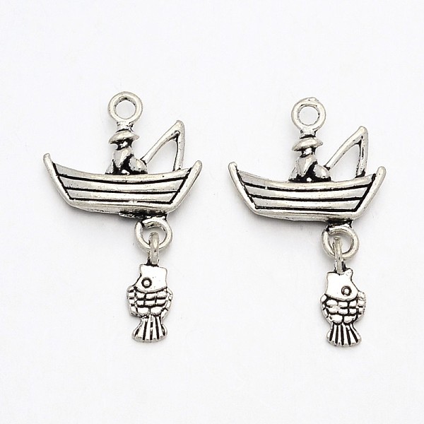 Tibetan Style Alloy Gondola Pendants
