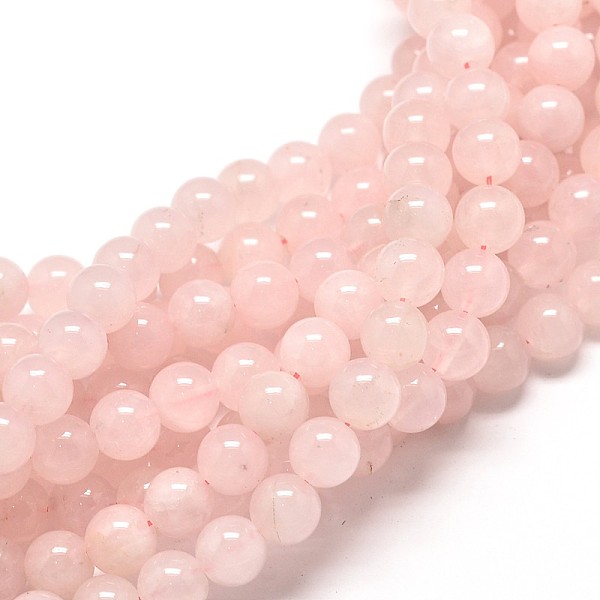 

PandaHall Natural Rose Quartz Round Bead Strands, 8mm, Hole: 1mm, about 46pcs/strand, 16 inch Rose Quartz Round