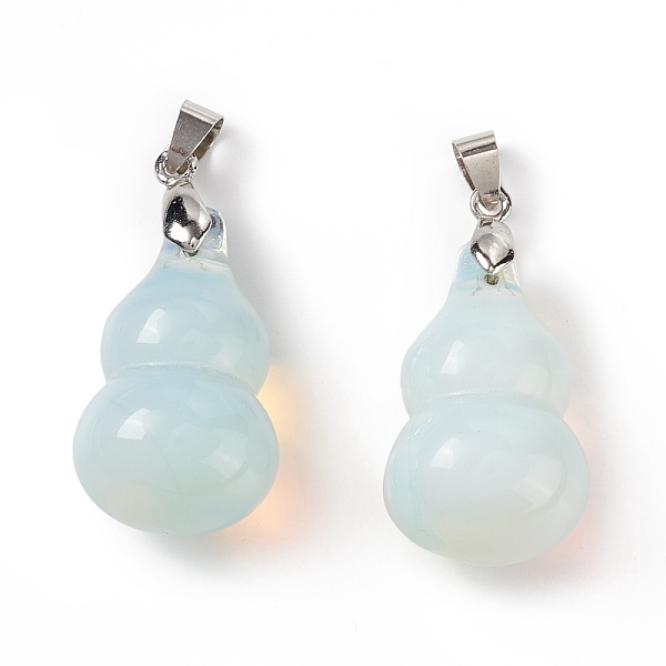 

PandaHall Opalite Pendants, with Platinum Tone Brass Findings, Gourd Charm, 29.5x18mm, Hole: 6x4mm Opalite Vegetables