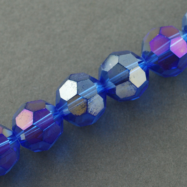 

PandaHall Electroplate Glass Beads Strands, AB Color Plated, Faceted, Round, Blue, 2x3mm, Hole: 0.5mm, about 200pcs/strand, 17.9 inch Glass...