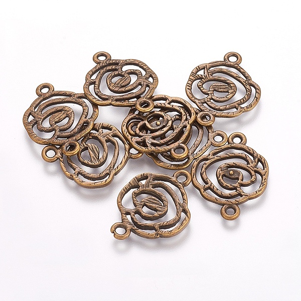 

PandaHall Alloy Links connectors, Lead Free and Cadmium Free, Flower, Antique Bronze Color, about 26mm long, 20mm wide, 1mm thick, hole: 2mm...