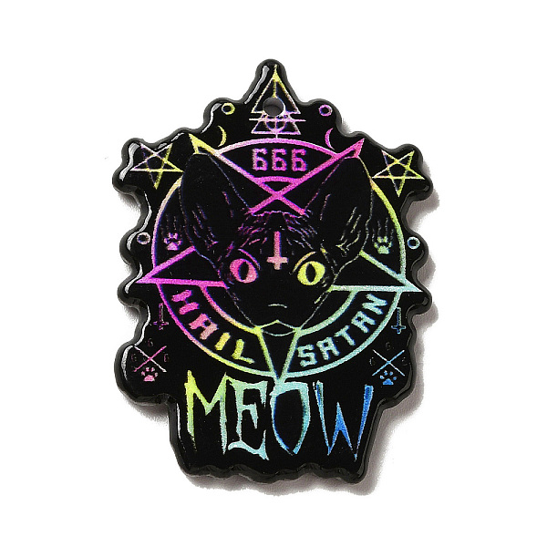 

PandaHall Halloween Charm, Printed Acrylic Pendants, Cat Shape, 42.5x31x2.5mm Acrylic Cat Shape Black