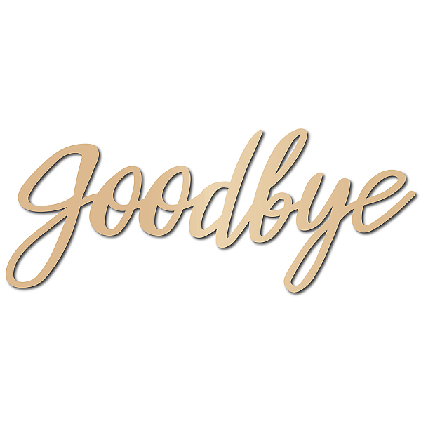 

PandaHall CREATCABIN Goodbye Laser Cut Wood Letter Sign Wall Decor Cutouts Unfinished Wooden Signs Wall Art Basswood Hanging Sculpture..., Orange