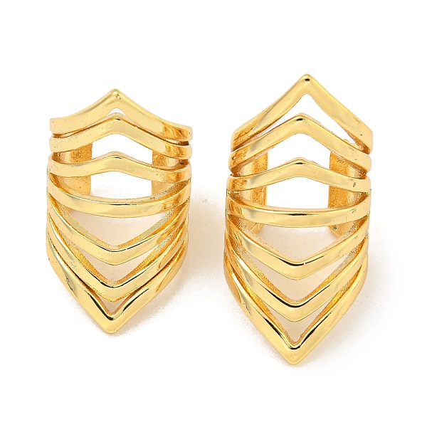 

PandaHall Brass Cuff Earrings, for Women, Real 18K Gold Plated, 24.5x12mm Brass