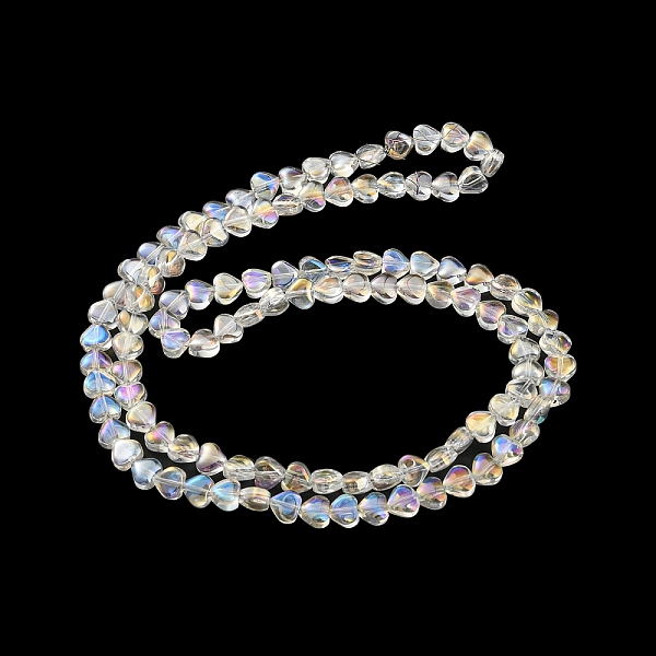 

PandaHall AB Color Plated Electroplate Transparent Glass Beads Strands, Heart, Clear AB, 5.5x6x4mm, Hole: 0.9mm, about 110pcs/strand, 23.23..., White