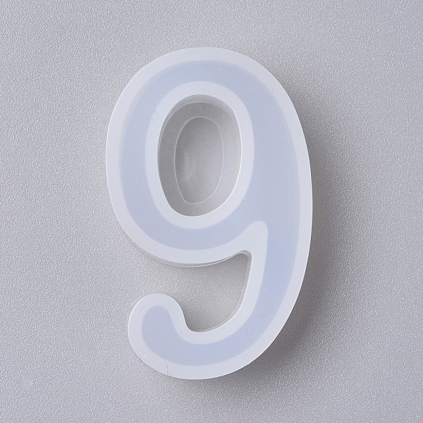PandaHall Silicone Molds, Resin Casting Molds, For UV Resin, Epoxy Resin Jewelry Making, Number, Num.9, 4.3x2.6x1.1cm Silicone Number