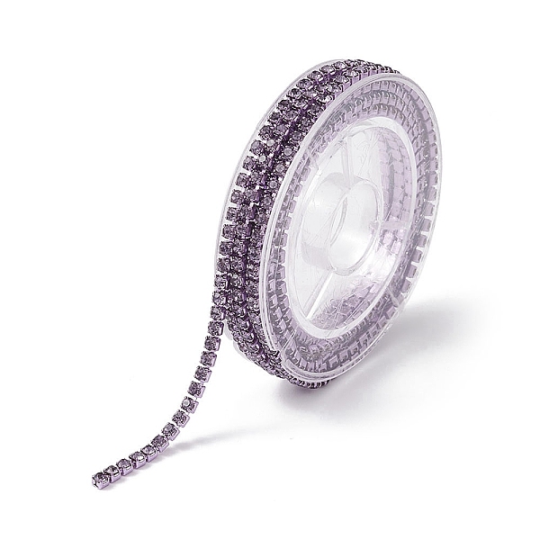 

PandaHall Electrophoresis Brass Rhinestone Strass Chains, Rhinestone Cup Chains, with Spool, Medium Purple, 2~2.1mm, about 4.27 Feet...