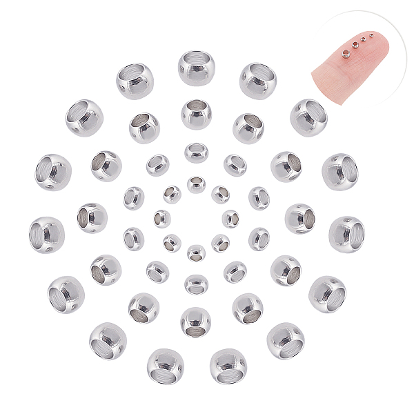 

PandaHall UNICRAFTALE 4 Sizes about 400pcs Crimp Beads 304 Stainless Steel Crimp Beads Covers Beads End Tip Metal Bead Covers Crimps for...