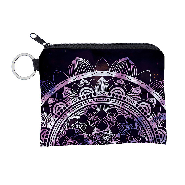 

PandaHall Mandala Flower Pattern Polyester Clutch Bags, Change Purse with Zipper & Key Ring, for Women, Rectangle, Dark Slate Blue, 12x9.5cm...