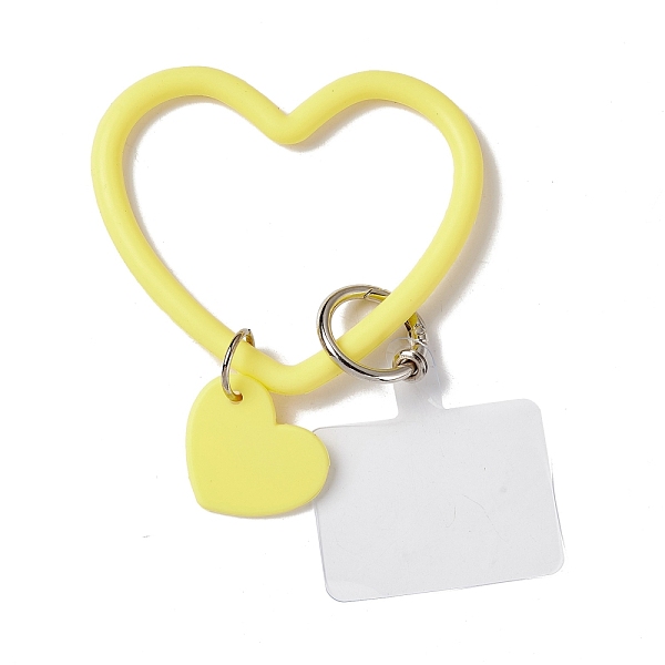 

PandaHall Silicone Heart Loop Phone Lanyard, Wrist Lanyard Strap with Plastic & Alloy Keychain Holder, Champagne Yellow, 18.2cm Silicone...