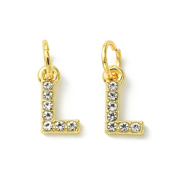 

PandaHall Rack Plating Alloy Rhinestone Pendants, Cadmium Free & Lead Free, Letter L, 11x6x2mm, Hole: 5mm Alloy+Rhinestone Letter L Clear
