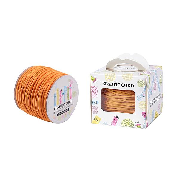 

PandaHall Elastic Cord, with Nylon Outside and Rubber Inside, Round, Dark Orange, 2mm, 43.74yards/roll(40m/roll) Elastic Fibre Round Orange