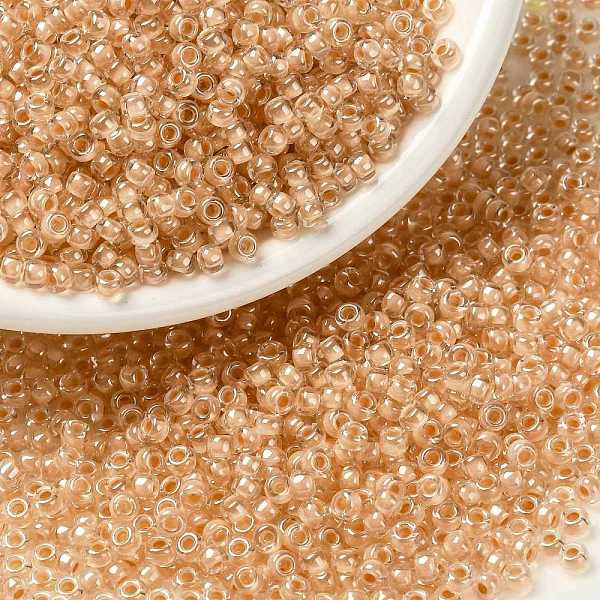 

PandaHall MIYUKI Round Rocailles Beads, Japanese Seed Beads, (RRHB274) Light Topaz Lined Crystal, 8/0, 3mm, Hole: 1mm, about..., Brown