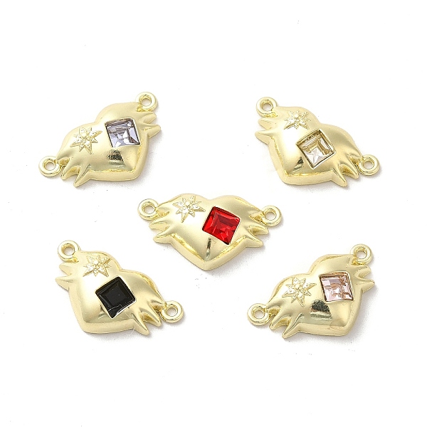 

PandaHall Alloy Connector Charms, Heart Links with Glass, Lead Free & Cadmium Free, Light Gold, Mixed Color, 12x22x5mm, Hole: 1.4mm..., Multicolor