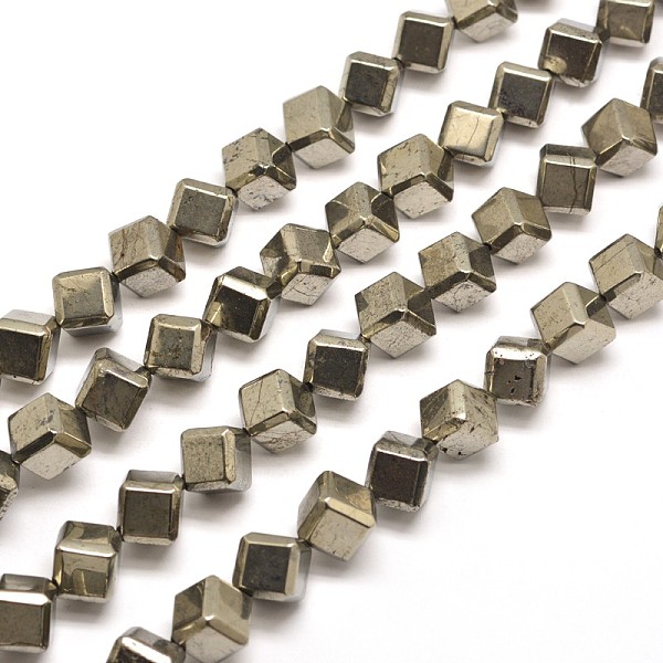 

PandaHall Natural Pyrite Cube Beads Strands, 10x10x10mm, Hole: 1mm, about 28pcs/strand, 15.7 inch Pyrite Cube Yellow