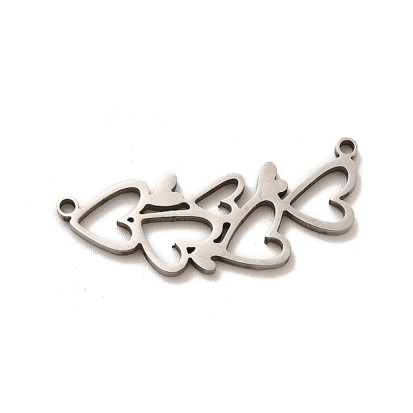 

PandaHall 201 Stainless Steel Pendants, Heart Charm, Stainless Steel Color, 32x13x1.5mm, Hole: 1.4mm 201 Stainless Steel Heart