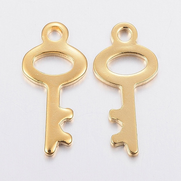 

PandaHall 201 Stainless Steel Pendants, Key, Golden, 20x9x1mm, Hole: 2mm 201 Stainless Steel Key