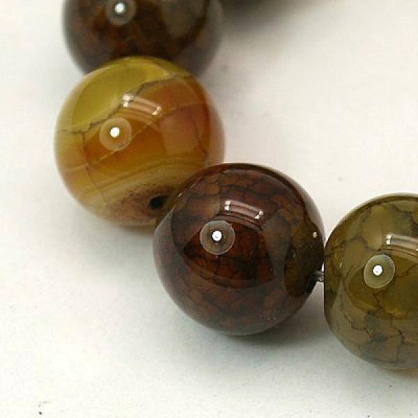 

PandaHall Dyed Natural Dragon Veins Agate Beads Strands, Round, 6mm, Hole: 1mm, about 62pcs/strand, 15.74 inch Dragon Veins Agate Round