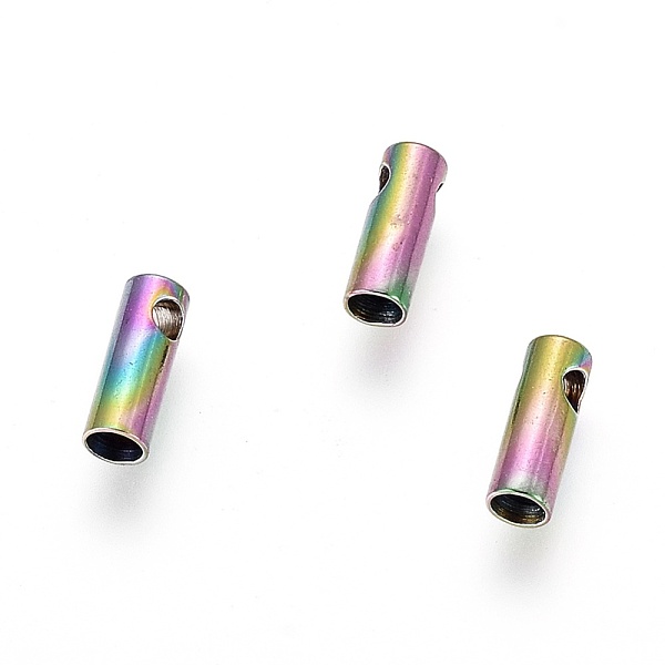 

PandaHall Ion Plating(IP) 304 Stainless Steel Cord Ends, End Caps, Column, Rainbow Color, 7.5x2.6mm, Hole: 1.2mm, Inner Diameter: 2mm 304...