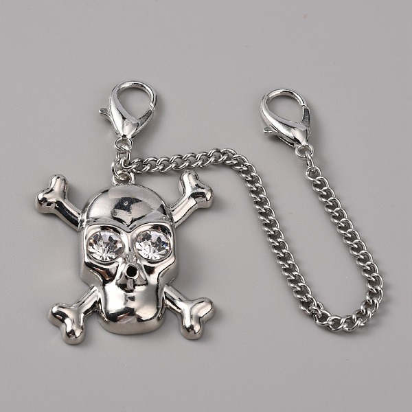 

PandaHall Zinc Alloy Shoe Curb Chains, with Pendant and Lobster Claw Clasps, for Shoe Decoration Accessories, Skull Pattern, 164x3.5mm Alloy...