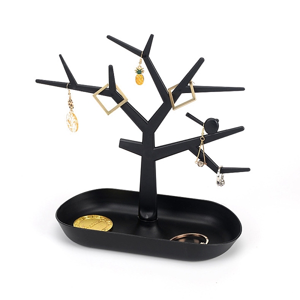 PandaHall PP Plastic Jewelry Storage Dish Plastic Ring Holder, Tree Shape Display Trinket Dish, for Earrings Necklace Bracelet Organizer...